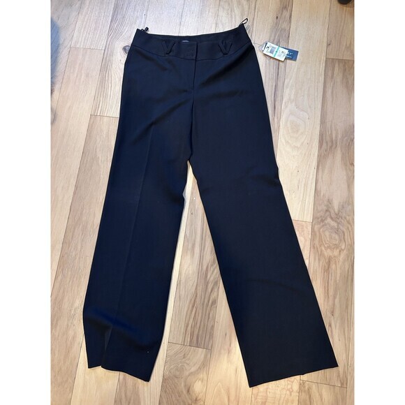 Atelier Womens Pants Black‎ Size 8 Dress Pant Wide Leg Polyester Blend NWT - Picture 1 of 5